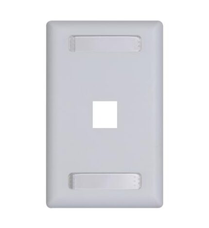ICC IC107S1TWH White 1-Gang 1-Port Faceplate for Voice Data