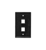 ICC 1-Gang 2-Port Flat Faceplate Black - Snap-In Design - Image 2