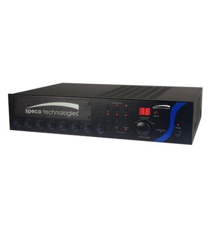 SPECO 120W PA Mixer Amplifier with IR Remote and Rack Kit