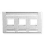 ICC White 3-Port TIA Keystone Furniture Faceplate