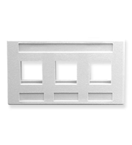 FACEPLATE, FURNITURE, 3-PORT, WHITE ICC White 3-Port TIA Keystone Furniture Faceplate - Image 1