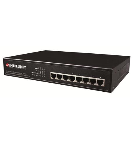 8 Port Gigabit Switch all POEplus Desk Intellinet ITL-560641 8-Port Gigabit PoE+ Desktop Switch - Image 1