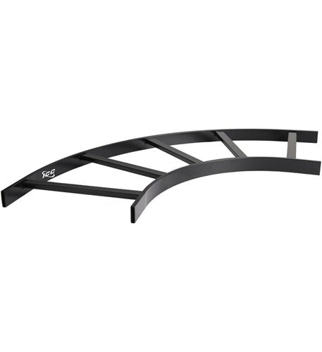 LADDER RACK RUNWAY, 90deg FLAT TURN ICC 90° Steel Ladder Rack Runway - Durable Black Coated - Image 1