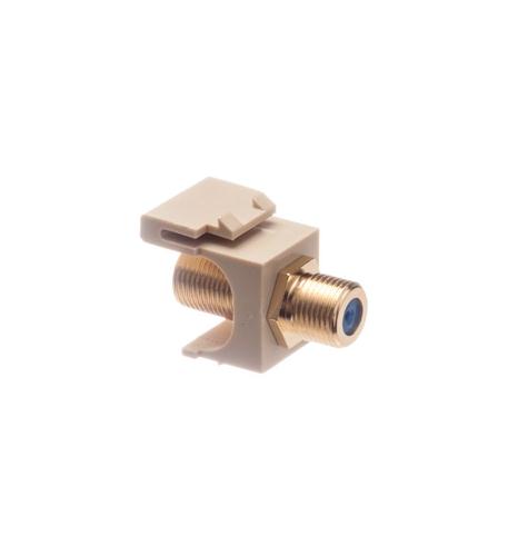 Module, F-Type -Gold Plated, 3GHZ, Ivory Ivory Gold Plated 3GHz F-Type Keystone Jack Module - Image 1