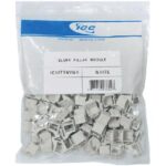 ICC White Keystone Blank Inserts 100 Pack for Faceplates
