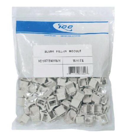 ICC White Keystone Blank Inserts 100 Pack for Faceplates