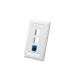 ICC White 1-Gang 3-Port Keystone Faceplate Wall Plate - Image 3