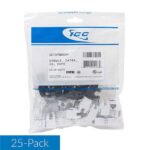 ICC CAT6A HD Modular Connectors, White, 25 Pack