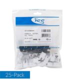 ICC CAT6A HD Modular Connectors, White, 25 Pack