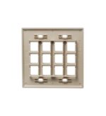 ICC Ivory 2-Gang 12-Port Flat Faceplate - Snap-In Design - Image 3