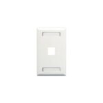 ICC 1-Gang 1-Port White Keystone Faceplate ID Wall Plate