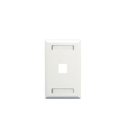 ICC 1-Gang 1-Port White Keystone Faceplate ID Wall Plate