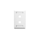 ICC White 1-Gang 2-Port Keystone ID Faceplate Wall Plate