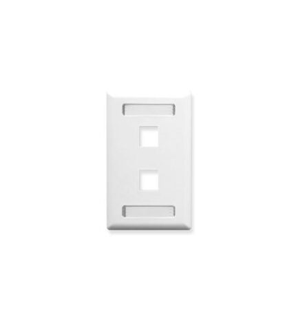 ICC White 1-Gang 2-Port Keystone ID Faceplate Wall Plate