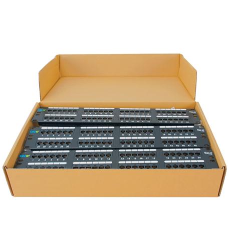 PATCH PANEL, CAT 5E, 48-PORT, 2RMS, 6 PK ICC Cat5e 48-Port Patch Panel Rack Mount for Networks - Image 1