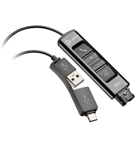 Poly DA85 USB-C & USB-A QD Adapter with Inline Controls