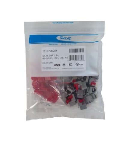 ICC IC107L6CGY CAT6 High Speed EZ Module 25 Pack for Data Networks
