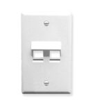 ICC White 1-Gang Angled 2-Port Faceplate for Keystone