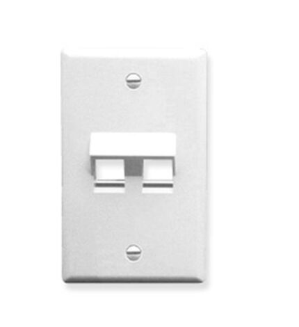 ICC White 1-Gang Angled 2-Port Faceplate for Keystone