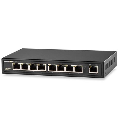 C-100 8 Port Fast Ethern PoEplus Switch SIGNAMAX CONNECTIVTY SC10090 8-Port PoE+ Ethernet Switch - Image 1