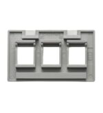 ICC IC107FM3GY Gray 3-Port Keystone Faceplate for Workstations - Image 2