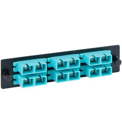 ICC ICFOPC161G 6 Duplex SC 12 Fiber Aqua Multimode Adapter Panel