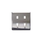 ICC Stainless Steel 2-Gang 4-Port Faceplate Wall Plate