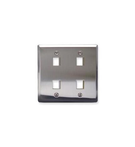 ICC Stainless Steel 2-Gang 4-Port Faceplate Wall Plate