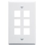 ICC Oversized 6-Port White Faceplate for Single Gang Box