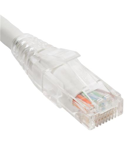 PATCH CORD CAT6 CLEAR BOOT 7' WHITE ICC 7ft Cat6 Patch Cord Clear Boot White - High Density - Image 1