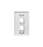 ICC 1-Gang 2-Port White Flat Faceplate for Jacks - Image 2