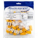 Wavenet CAT6 Yellow Jacks 25 Pack, PCB Tech, Narrow Body