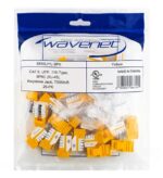 Wavenet CAT6 Yellow Jacks 25 Pack, PCB Tech, Narrow Body
