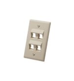 ICC IC107DA4IV 4-Port Angled Keystone Wall Plate Ivory - Image 2