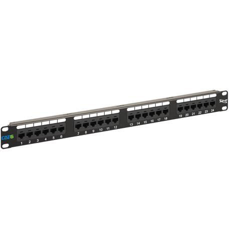 PATCH PANEL, CAT 6, 24-PORT, 1 RMS ICC 24-Port CAT 6 Patch Panel Rack Mounted 1U - Image 1