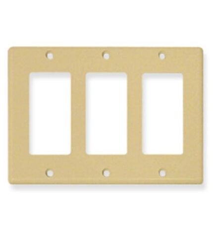 ICC IC107DFTIV Ivory 3-Gang Decora Faceplate for Voice Use