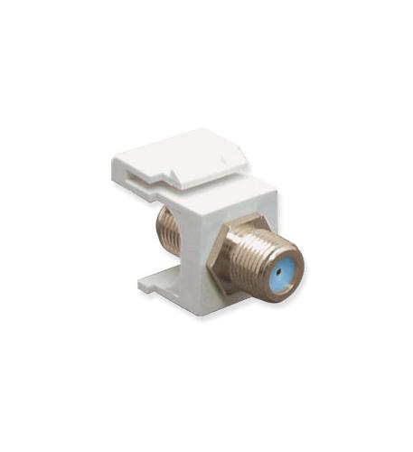MODULE, F-TYPE, NICKEL PLATED, 3 GHZ, WH ICC 3 GHz Nickel Plated F Connector Keystone Jack White - Image 1