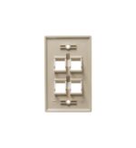 ICC IC107DA4IV 4-Port Angled Keystone Wall Plate Ivory - Image 3