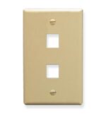ICC IC107LF2IV Ivory Oversized 2-Port Faceplate for Data Voice