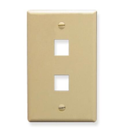 ICC IC107LF2IV Ivory Oversized 2-Port Faceplate for Data Voice
