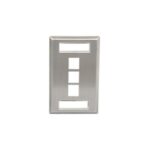 ICC Stainless Steel 1-Gang 3-Port Faceplate Wall Plate