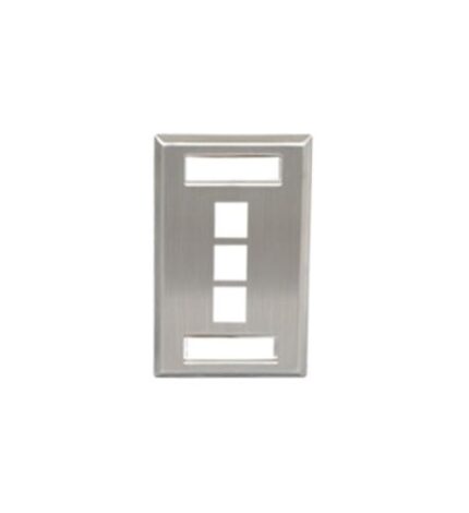 ICC Stainless Steel 1-Gang 3-Port Faceplate Wall Plate