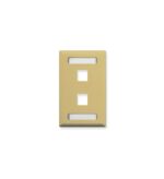 ICC Ivory 1-Gang 2-Port Keystone ID Faceplate Wall Plate