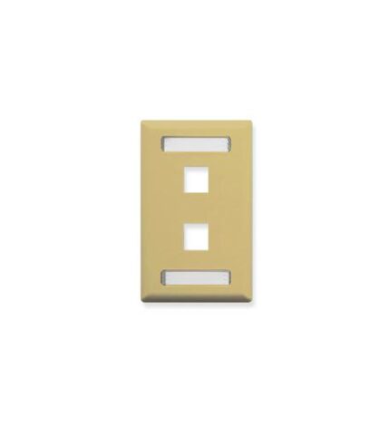 ICC Ivory 1-Gang 2-Port Keystone ID Faceplate Wall Plate