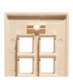 ICC IC107F06AL Almond 6-Port 1-Gang Keystone Faceplate - Image 4