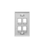 ICC White 1-Gang 4-Port Faceplate Wall Plate 25-Pack - Image 3