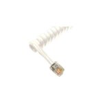 Cablesys 1200WH 12 Foot White Curly Handset Cord for Phones