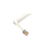 Cablesys 1200WH 12 Foot White Curly Handset Cord for Phones