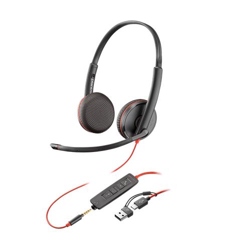 BLACKWIRE 3225 STEREO USB C/A Plantronics PL-8X229A6 USB C Stereo Headset for Business - Image 1